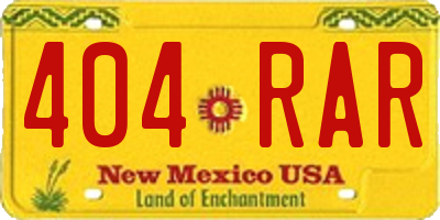NM license plate 404RAR