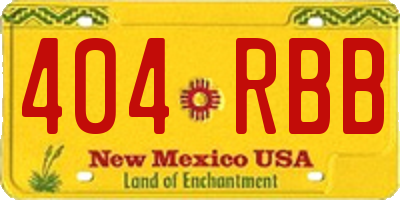 NM license plate 404RBB