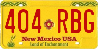 NM license plate 404RBG