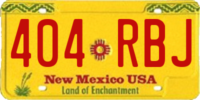 NM license plate 404RBJ