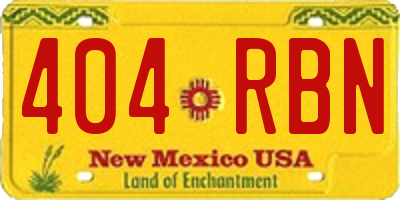 NM license plate 404RBN