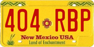 NM license plate 404RBP