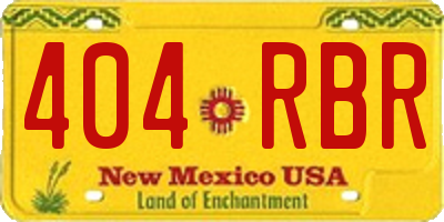 NM license plate 404RBR