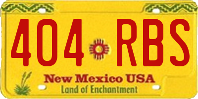 NM license plate 404RBS