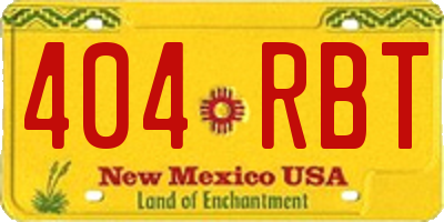 NM license plate 404RBT