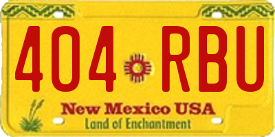 NM license plate 404RBU