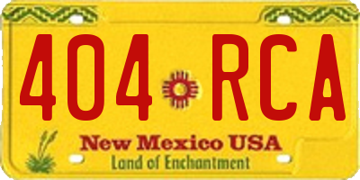 NM license plate 404RCA