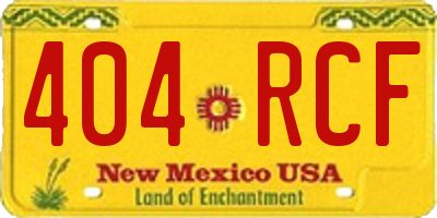 NM license plate 404RCF