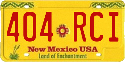 NM license plate 404RCI