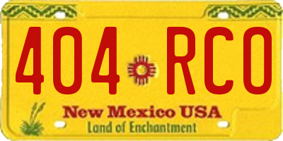 NM license plate 404RCO