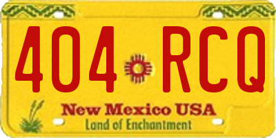 NM license plate 404RCQ