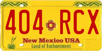 NM license plate 404RCX