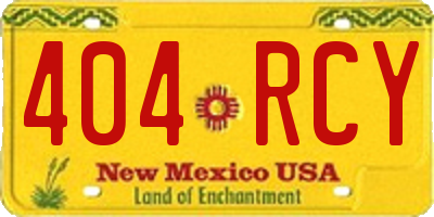 NM license plate 404RCY
