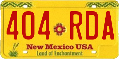 NM license plate 404RDA