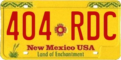 NM license plate 404RDC