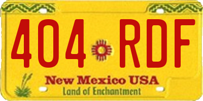 NM license plate 404RDF