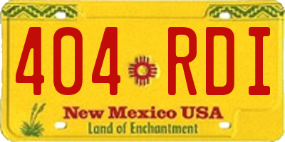NM license plate 404RDI