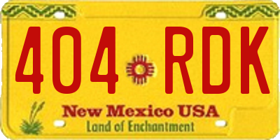 NM license plate 404RDK