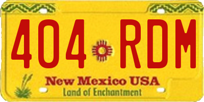 NM license plate 404RDM