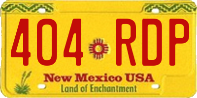 NM license plate 404RDP
