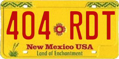 NM license plate 404RDT