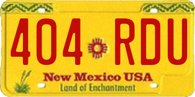 NM license plate 404RDU
