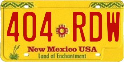 NM license plate 404RDW