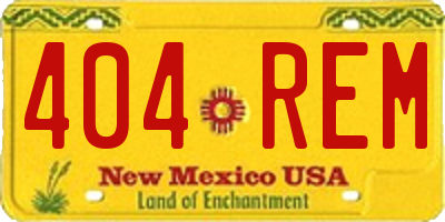 NM license plate 404REM