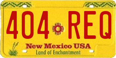 NM license plate 404REQ