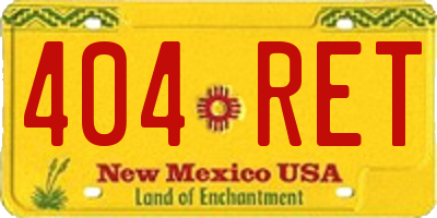 NM license plate 404RET