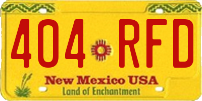 NM license plate 404RFD