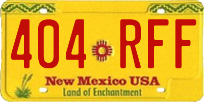 NM license plate 404RFF