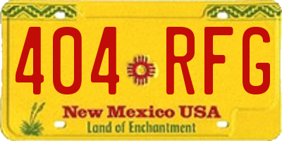 NM license plate 404RFG