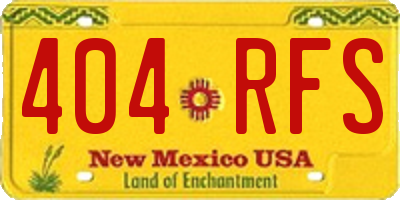 NM license plate 404RFS