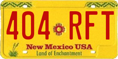 NM license plate 404RFT