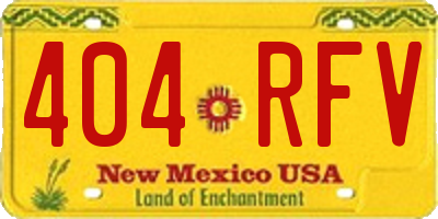 NM license plate 404RFV