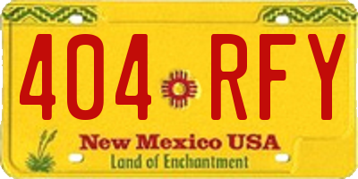 NM license plate 404RFY