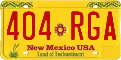 NM license plate 404RGA