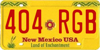 NM license plate 404RGB