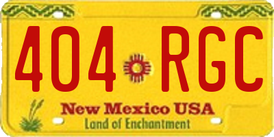 NM license plate 404RGC