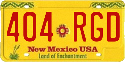 NM license plate 404RGD