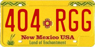 NM license plate 404RGG