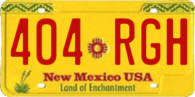 NM license plate 404RGH