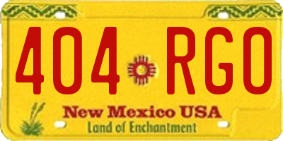 NM license plate 404RGO