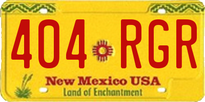 NM license plate 404RGR