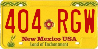 NM license plate 404RGW