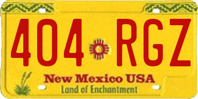 NM license plate 404RGZ