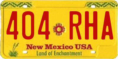 NM license plate 404RHA