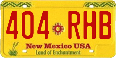 NM license plate 404RHB
