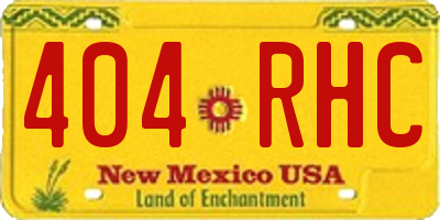 NM license plate 404RHC